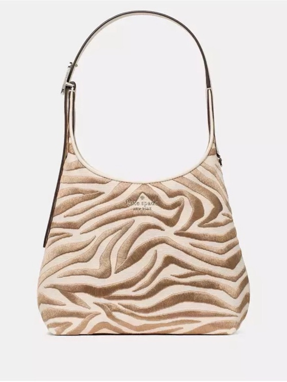 Kate Spade 454 Zebra Embroidered Canvas Small Shoulder Bag